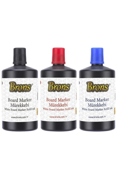 Brons Beyaz Tahta Kalemi Mürekkebi 250cc 3'lü tkm ürün görseli 1