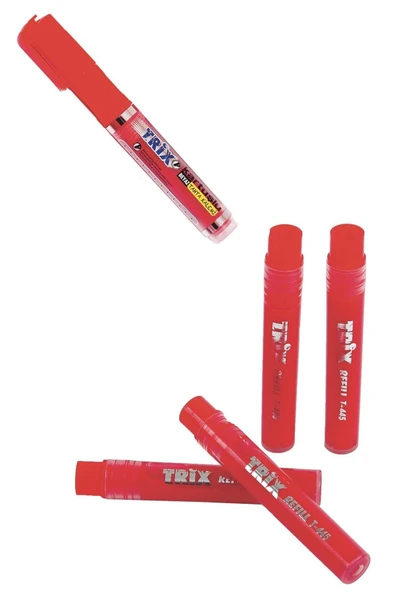 TRİX Tahta Kalemi Kartuşu 4 Adet +kalemi Kırmızı ürün görseli 1