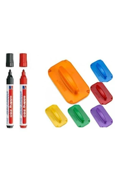 Edding 260 Tahta Kalemi Siyah Ve Kırmızı Brons Tahta Silgi T.s ürün görseli 1