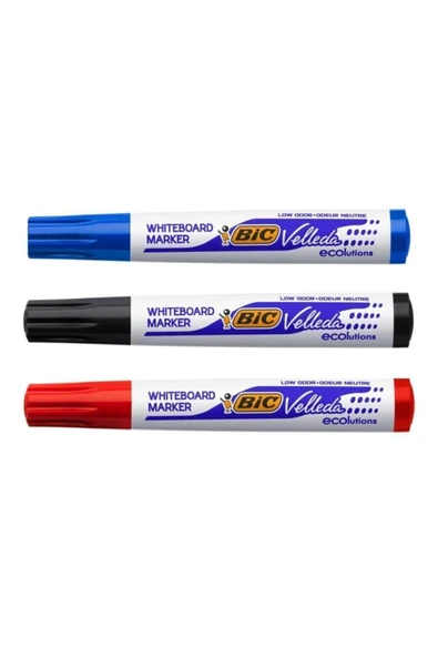 Bic Velleda Beyaz Tahta Kalemi 1 Siyah 1 Kırmızı 1 Mavi ürün görseli 1