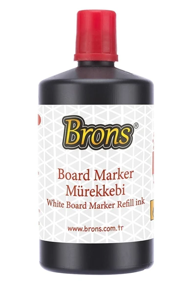 Brons Beyaz Tahta Kalem Mürekkebi 250 ml Kırmızı tkm ürün görseli 1