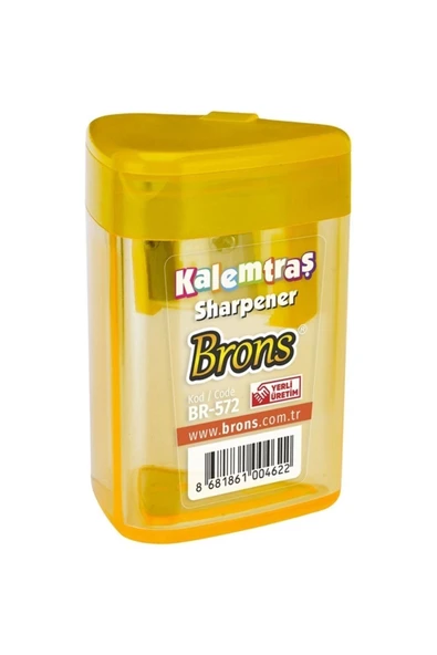 Brons Hazneli Üçgen Kalemtıraş Br-572 Karışık Renk (1 ADET) - 1