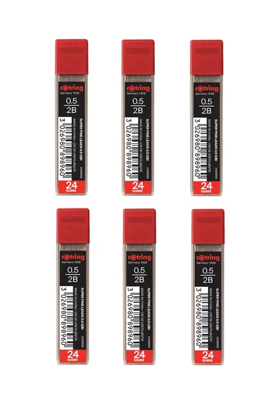 Rotring 0.5 Kalem Ucu 2b Super Polimer (2089896) 6 Lı Paket ürün görseli 1
