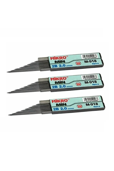 Mikro Kalem Ucu 2.0mm 2B 2B Kalem Ucu 2mm Siyah 3 Adet - 2