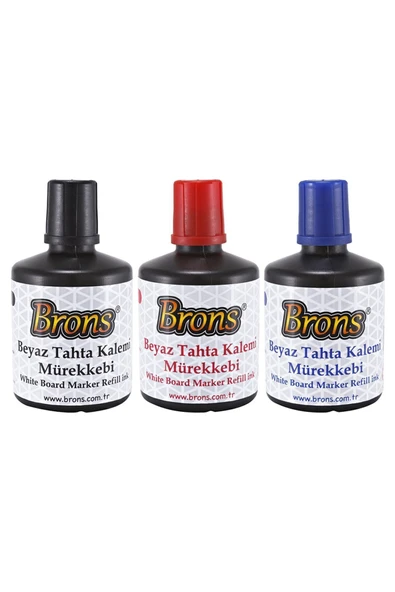 Brons Doldurulabilir Tahta Kalemi Mürekkebi 100 Ml 3 Lü Set tkm - 1