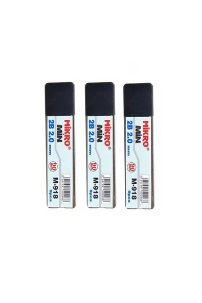 Mikro Kalem Ucu 2.0mm 2B 2B Kalem Ucu 2mm Siyah 3 Adet - 3