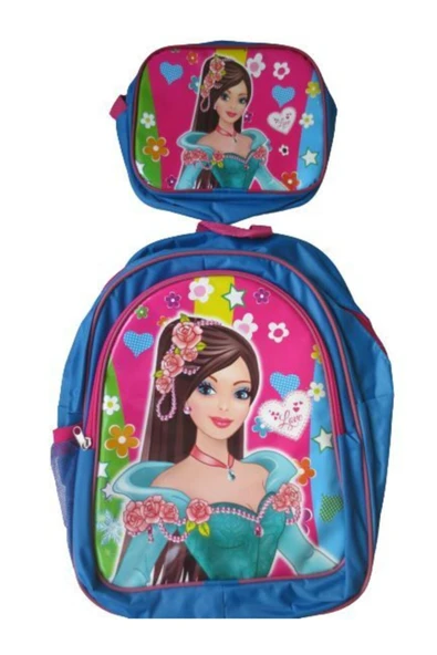 Mikro Kız Çocuk Beslenmeli Okul Sırt Çantası - 3 Bölmeli Fermuarlı Okul Beslenme Çantası Kalemlik Hediyeli - 4