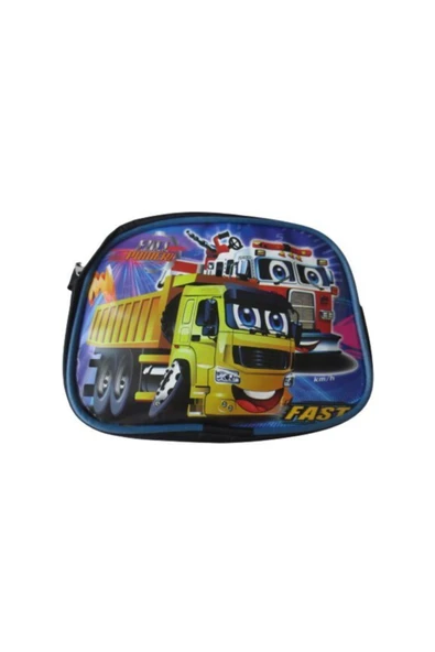 Mikro Erkek Çocuk Beslenmeli Okul Çantası - 3 Bölmeli Fermuarlı Okul Beslenme Çantası Kalemlik Hediyeli - 3