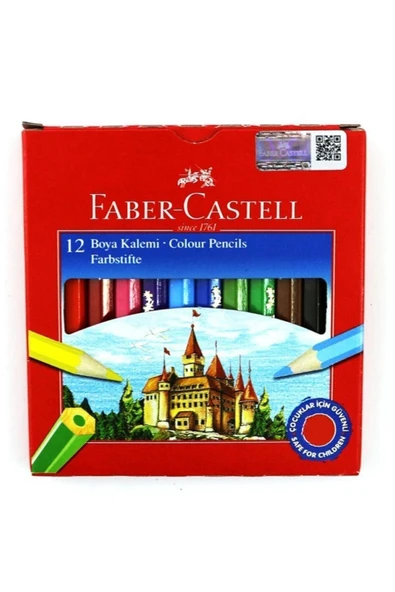 Faber Castell F.c 12li Karton Kutu Yarımboy Kuruboya 12li ürün görseli 1