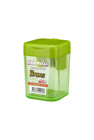 Brons Br-570 Hazneli Kapaklı Çift Delikli Kare Kalemtraş - Resim 4