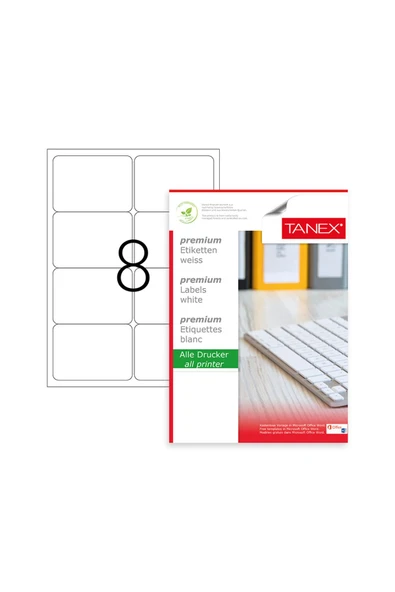 Tanex A4 Lazer Etiket, ölçü 99.1×67.7 Mm Tw 2008