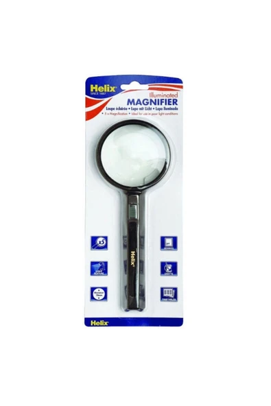 Helix Işıklı Büyüteç - 75mm - 1