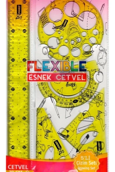 Mikro Flp-04 Esnek Cetvel 5 Li Çizim Seti ürün görseli 1