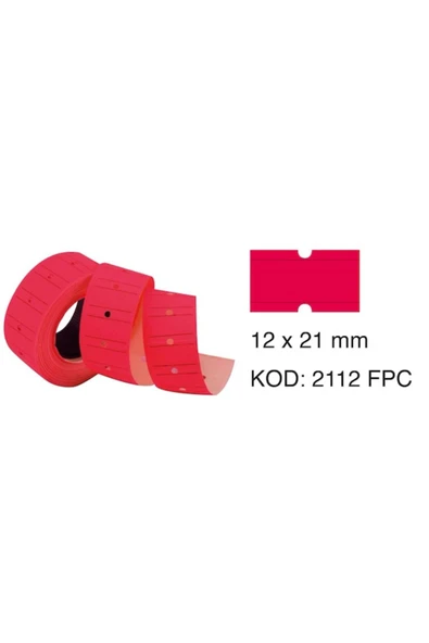 Tanex Fosforlu Pembe Fiyat Etiketi 12x21 Mm 800x6 Adet Rulo - 1