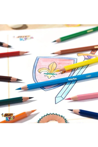 Bic Kids Evolution Metal Tüpte Kuru Boya Kalemi 12+1 - Resim 3