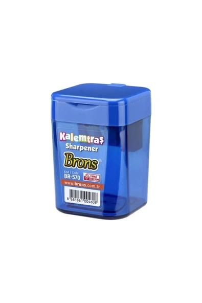 Brons Br-570 Hazneli Kapaklı Çift Delikli Kare Kalemtraş - Resim 3