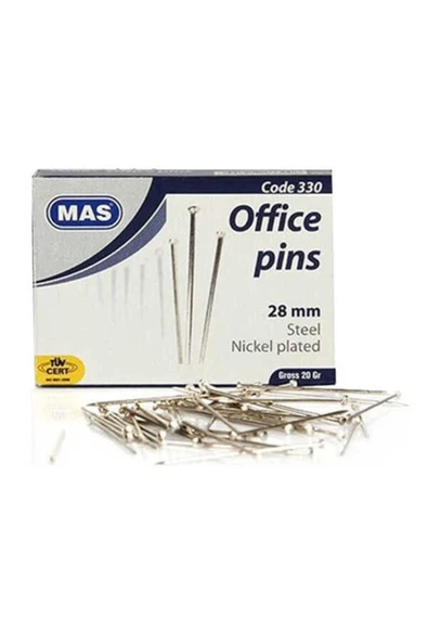 Mas 330 Toplu Iğne 20 gr 28 Mm Nikelli - 1