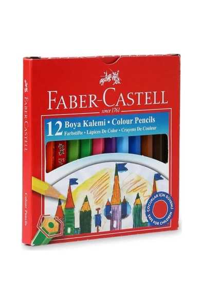 Faber Castell F.c 12li Karton Kutu Yarımboy Kuruboya 12li - Resim 2