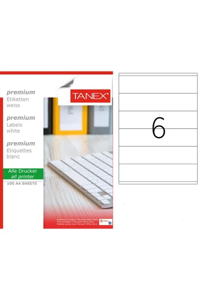 Tanex Tw-2047 Laser Etiket 100 Lü Paket - 1