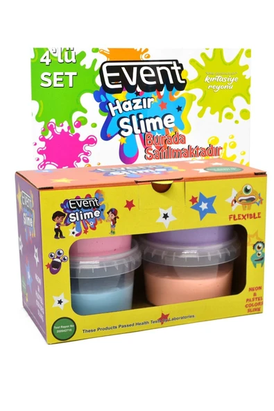 EVENT Özel Kutulu 4 Renk 180 Gr Hazır Slime Ce Belgeli Kaliteli Ürün Ele Yapışmaz - 2