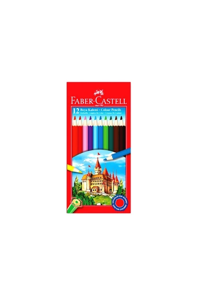 Faber Castell Karton Kutu Renkli Boya Kalemi, 12 Renk, Yumuşak ve Canlı Renkler, Kolay Açılır ürün görseli 1