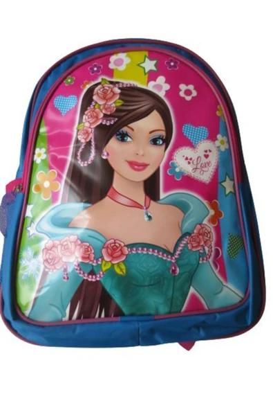 Mikro Kız Çocuk Beslenmeli Okul Sırt Çantası - 3 Bölmeli Fermuarlı Okul Beslenme Çantası Kalemlik Hediyeli - 2