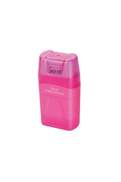 Serve Creative Silgili Kalemtraş Fosforlu Pembe ürün görseli 1