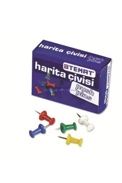 Temat 180 Renkli Harita Çivisi - 1