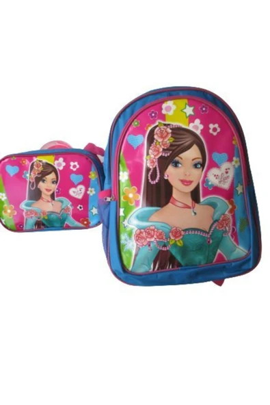 Mikro Kız Çocuk Beslenmeli Okul Sırt Çantası - 3 Bölmeli Fermuarlı Okul Beslenme Çantası Kalemlik Hediyeli - 3