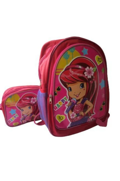 Mikro Kız Çocuk Beslenmeli Okul Sırt Çantası - 3 Bölmeli Fermuarlı Ilkokul Ortaokul Ve Beslenme Çantası ürün görseli 1