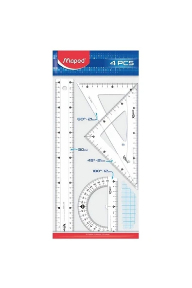 Maped 242830 Start Maxı 30 Cm Cetvel Seti 4'lü - 1