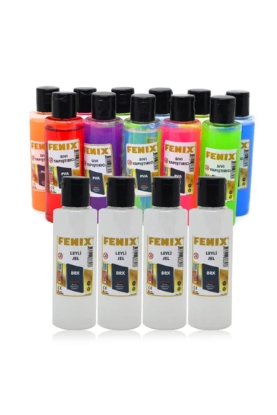 Fenix Slime Slaym Yapma Seti Hazır Oyun Jeli Sıvı 12 Adet - 1