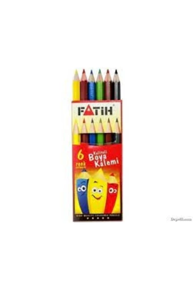 Fatih 6 Renk Yarım Boy Kuru Boya Kalemi 33006 ürün görseli 1