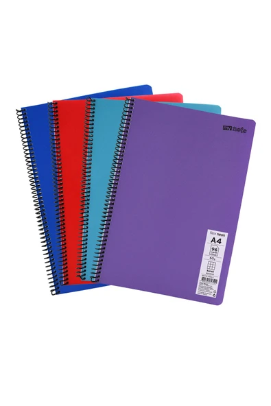 Mynote Flex Neon A4 Defter 96 Yaprak 2 Kareli 2 Çizgili Defter Seti - 1