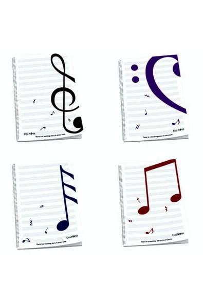 ÇINAR DEFTER Uninote Müzik Defteri A4 40 Yaprak Büyük Boy Karma Kapak Rekleri - Resim 4