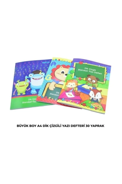 3 Çınar Çınar A4 Standart Dik Çizgili Yazı Defteri 30 Yp. 1 Adet - 1