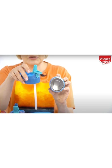 Maped Picnik 580ml Çelik Matara Gülen Yüz Figürlü Pembe 3154148713012 - Resim 4