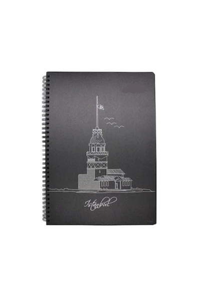 TıkArt Mcolor 50 Yaprak Spiralli Siyah Defter ürün görseli 1