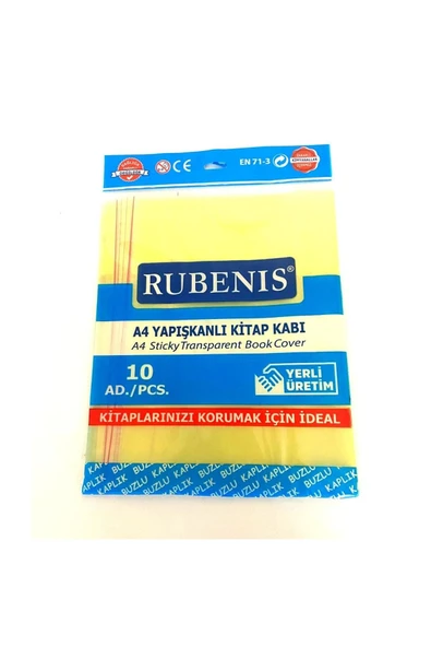 Rubenis A4 Yapışkanlı Buzlu Şeffaf Kitap Kabı 10'lu Farklı Renk Seçenekleriyle - 1
