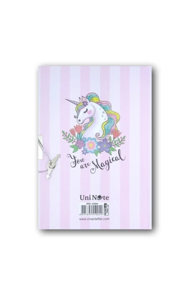 ÇINAR DEFTER Çınar Uni Note Kilitli Günlük & Hatıra Defteri Unicorn Magical - Resim 2