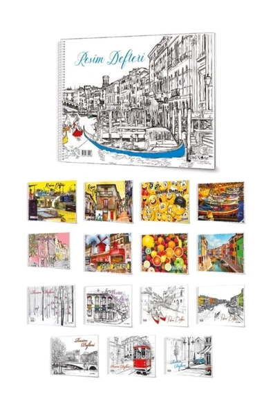 Elif Kırtasiye 15 Yaprak Resim Defteri Orta Boy Spiralli Karton Kapak 23 X 35 cm ürün görseli