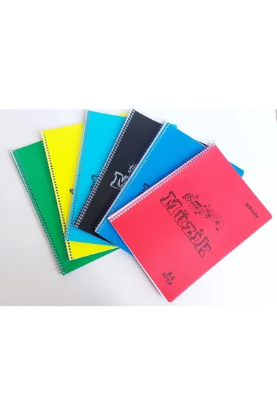 Mynote 1 Adet Plastik Kapak A4 Büyük Boy Telli 40 Yaprak Müzik Defteri Karışık Renk Yollanacaktır. ürün görseli 1