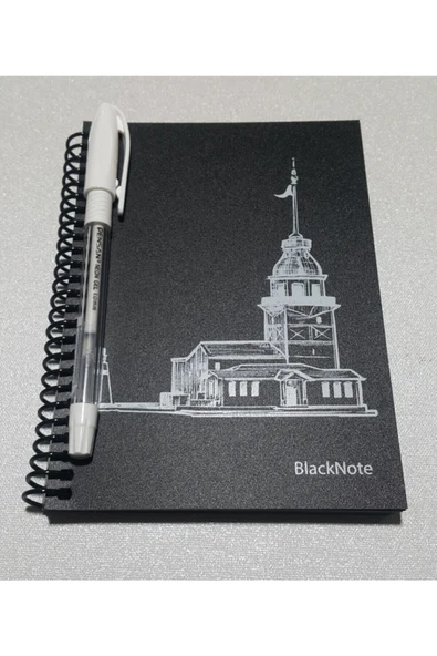 MyLifeTrend Siyah Yapraklı Defter ve Jel Kalem ürün görseli 1