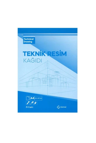 GÜRMAT A4 Teknik Resim Defteri Dik 40 Yaprak Antetli A-4 Teknik Resim Defteri 1 Adet - 2