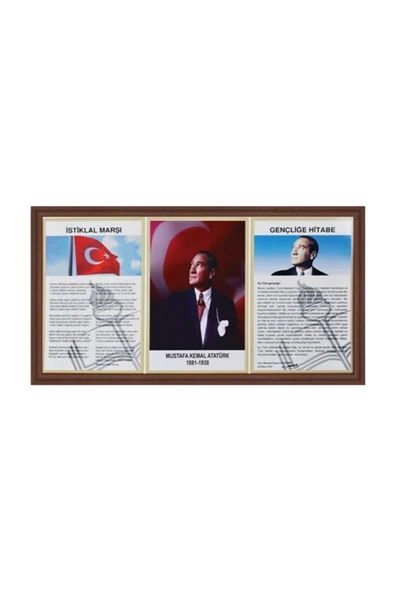 SECRON 3'lü Milli Levha Mdf Çerçeve 45x90 Cm - 1