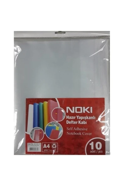 Noki Hazır Kaplık Defter Kabı Yapışkanlı 10 Lu Buzlu Şeffaf 60160-10 (1 Paket 10 Adet) ürün görseli 1