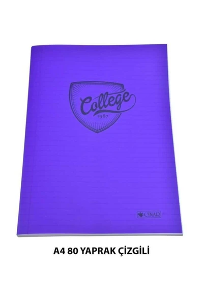 3 Çınar Çınar Pvc Kapaklı A4 Çizgili Defter 80 Yaprak 4 Adet - 1