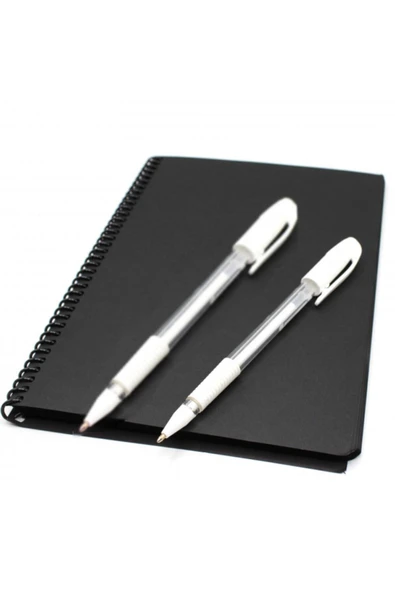 MEKAFİX 40 Yaprak 80 Sayfa A5 Siyah Defter Ve 2 Adet Beyaz Kalem Hediye ürün görseli