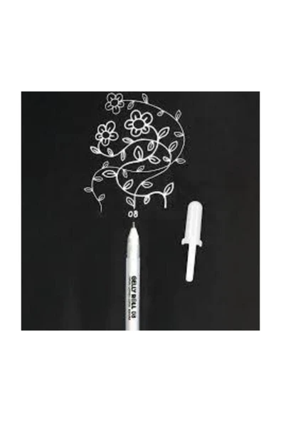 Pensan A5 Siyah Yapraklı Defter Jel Beyaz Kalem Side ürün görseli 1