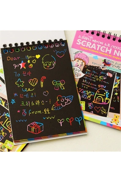 Minnoş Dükkan Sihirli Siyah Defter A6 - Küçük Kazıma Defteri ürün görseli 1